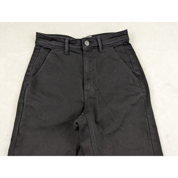 Everlane Size 0 Women's Dark Wash Black The Straight Leg Crop Denim Jeans 0279 - Picture 2 of 6